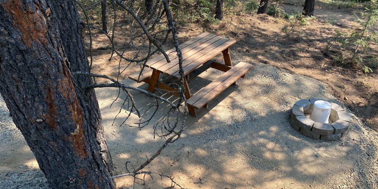 Looking down on a campsite